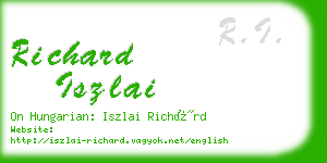 richard iszlai business card